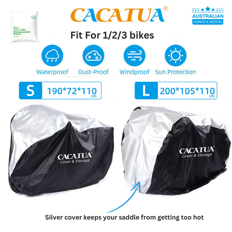 Heavy Duty Bicycle Bike Cover Outdoor Protection Fit 1 2 3 Bikes CACATUA COVERS